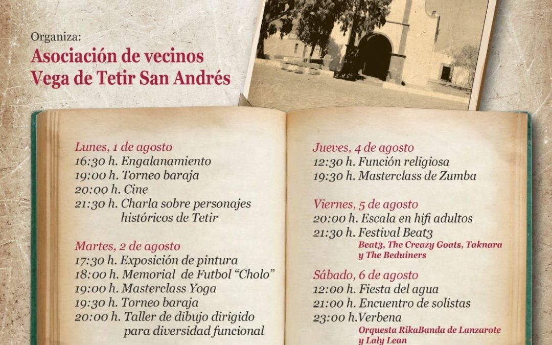 Programación Fiestas en honor a Santo Domingo de Guzmán de Tetir 2022