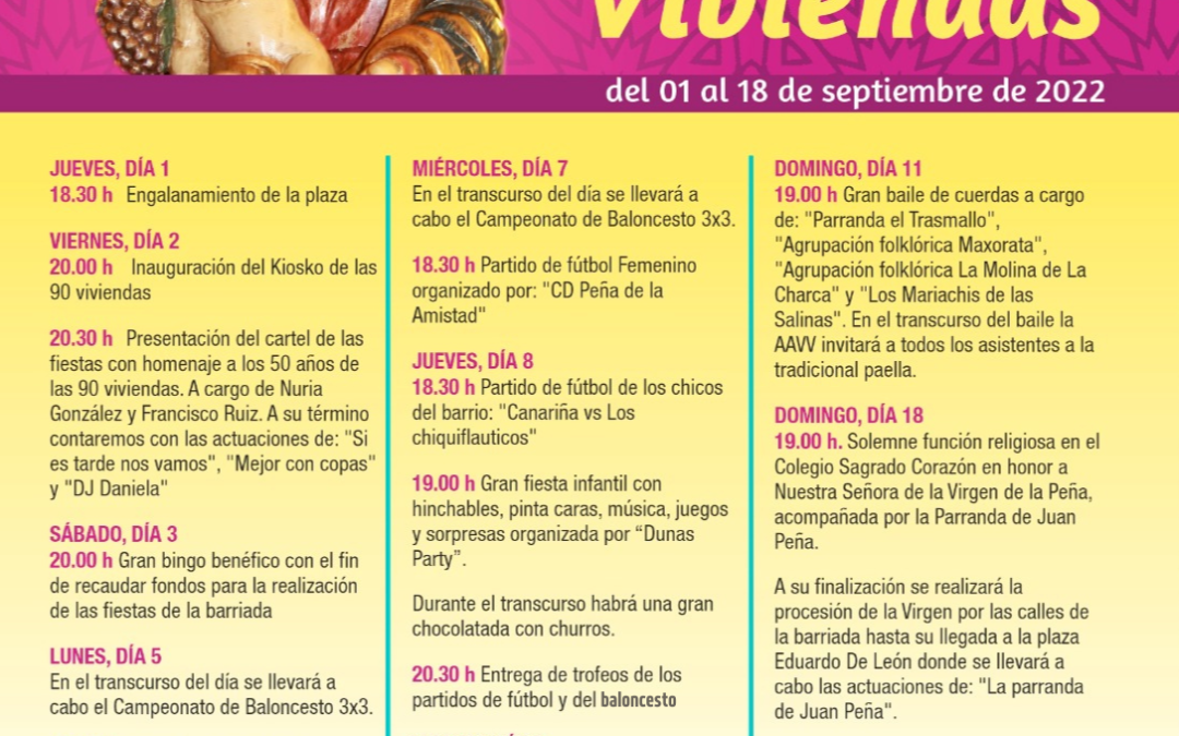 Fiestas del barrio de las 90 viviendas en honor a La Virgen de La Peña 2022