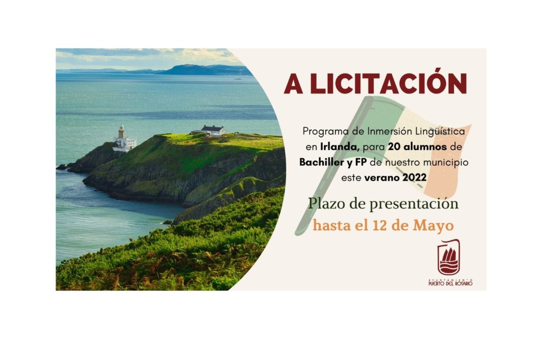 El Ayuntamiento licita la realización de un programa de inmersión lingüística para 20 alumnos en Irlanda