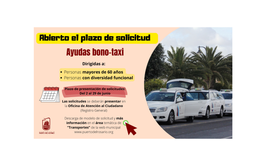 Abierto el plazo para solicitar las ayudas Bono-Taxi dirigidas a personas mayores de 60 años y personas con diversidad funcional