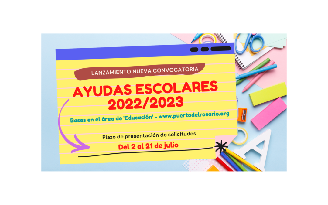 El Ayuntamiento destina 35.000 euros a las ayudas escolares que concede la Concejalía de Educación para el curso académico 2022/2023