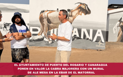 El Ayuntamiento de Puerto del Rosario y Canaragua ponen en valor la cabra majorera con un mural de Ale Mesa en la EBAR de El Matorral