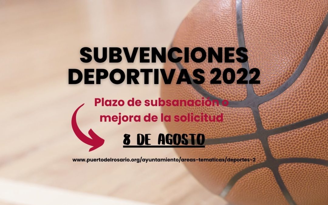 El plazo de subsanación de las subvenciones deportivas 2022 finaliza el 8 de agosto
