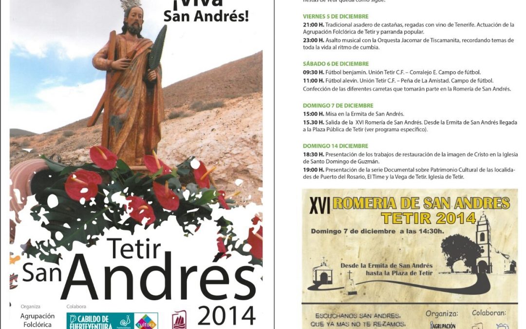 Programa de Fiestas de San Andrés en Tetir 2014.